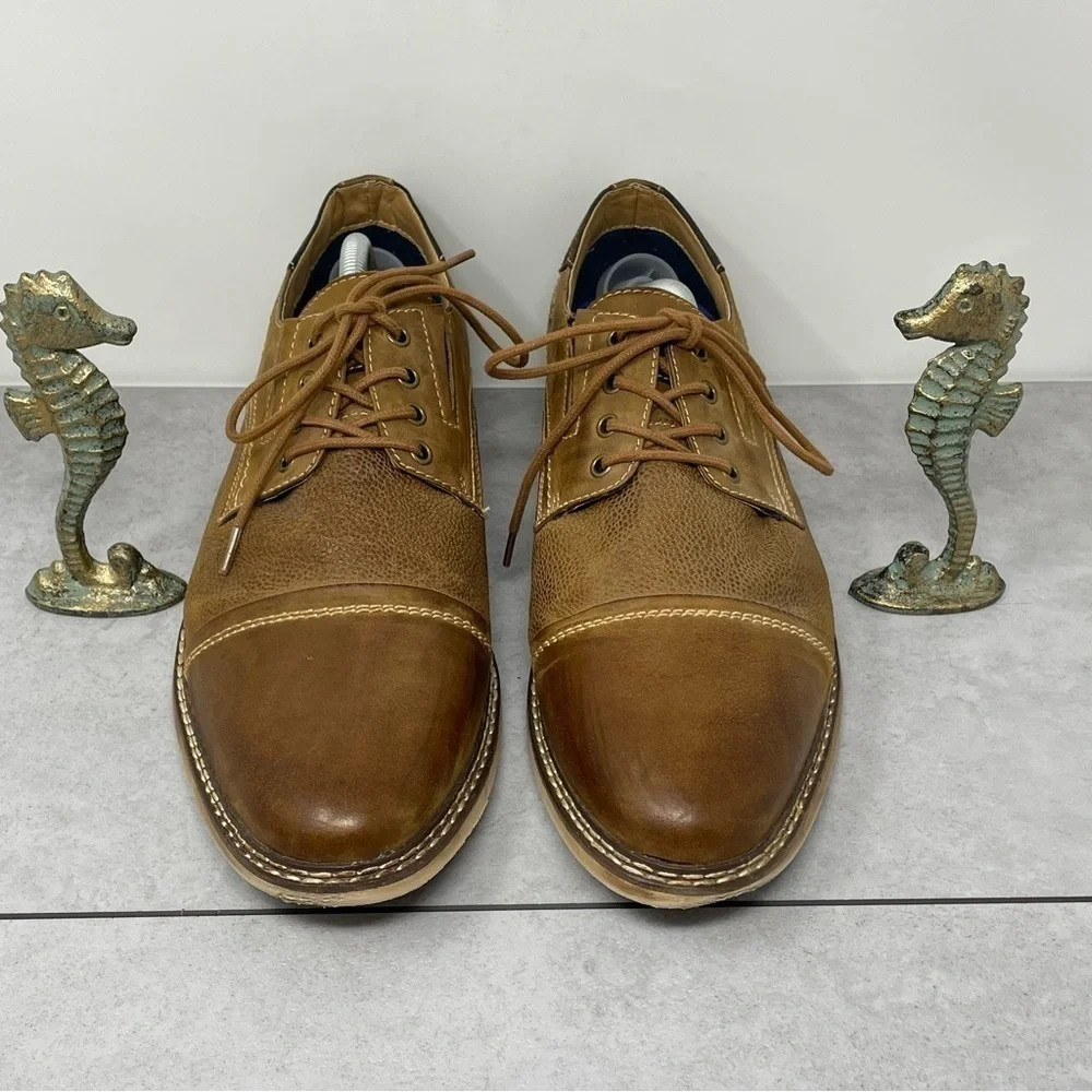 Steve Madden Brown TABLOID Leather Lace Up Oxford Shoes US 11.5 Mens